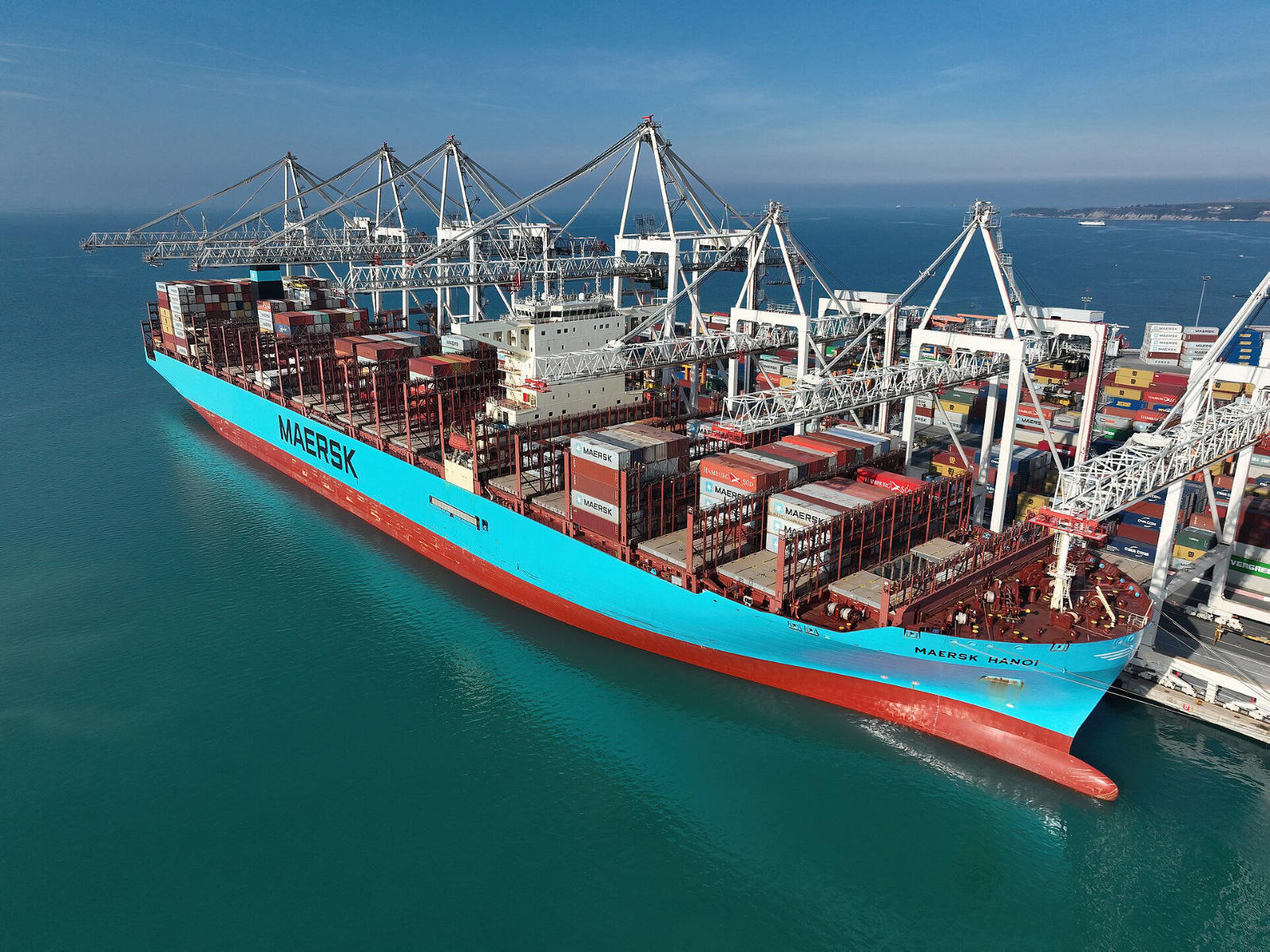 Container ship at sea